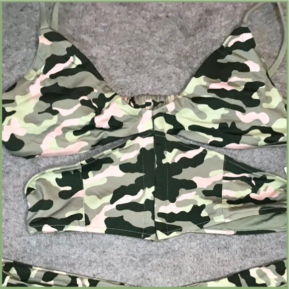 Frankie's Bikinis Camo Corset Top Skimpy Bottom Bikini Swim Two Piece Set Small - Picture 8 of 8